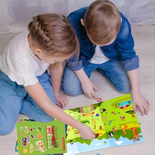 3 Pièces Livre Autocollant Réutilisable,Gommettes Enfants Zoo Océans Ferme,Autocollants 3D Réutilisables pour Tout Cadeaux d'apprentissage éducatifs Jeux Educatif pour Enfants de 2, 3, 4 ans