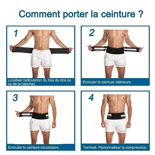 Paskyee Ceinture Sacro-iliaque améliorée pour les hanches et le bas du dos des femmes et des hommes qui soulagent les douleurs sciatiques, pelviennes, dans le bas du dos et des jambes
