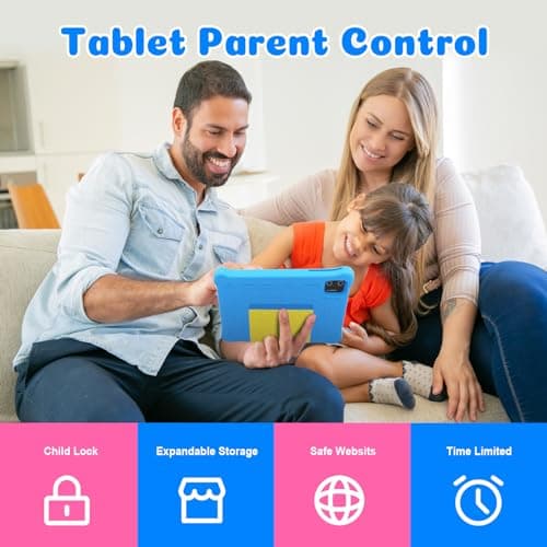 Yicty Tablette Enfants 7 Pouces Andriod 13 Tablette pour Enfants Quad Core 5 Go RAM 32 Go ROM 128 Go Extension Contrôle Parental Tablette Éducative et Divertissante avec étui Antichoc (Bleu)