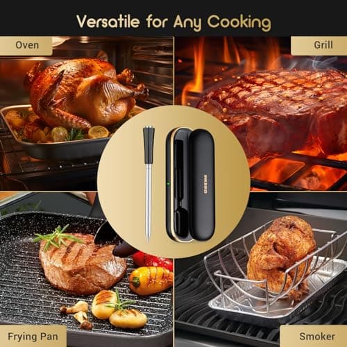 INKBIRD INT-11P Thermomètre à viande Sans Fil, Thermomètre Barbecue Bluetooth 91 m/300 pieds Contrôle App avec Alarmes de Température Intelligentes pour Four Gril Four Cuisine BBQ Fumoir