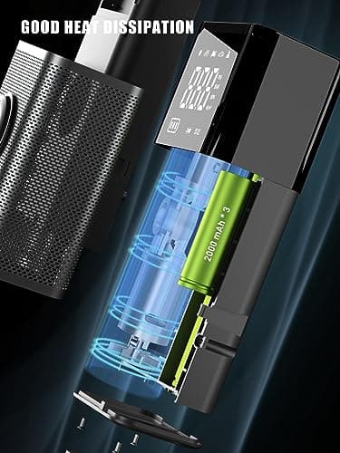 OneAmg Compresseur à Air Portatif 6000mAh Batterie USB Rechargeable Gonfleur Pneus Voiture sans Fil 150PSI/10,3Bar/12V/120W avec Éclairage d'urgence LED et 5 Modes de Gonflage pour Velo Moto Ballon