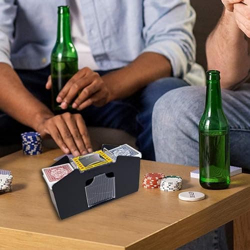 FSTgo Mélangeur de Cartes Électronique Automatique -Jeux Équitables - Distributeur de Cartes à Jouer Personnes Âgées - Mélangeur de Cartes pour 1-4 Jeux de Cartes