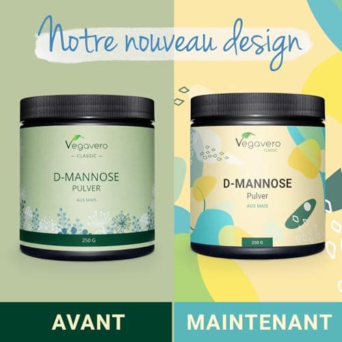 D-Mannose Poudre Vegavero® | 250 g – Pour plus de 4 mois | 100% NATUREL & PUR | 2000mg par dose | Testé en Laboratoire | Sans Additifs | Confort Urinaire | VEGAN