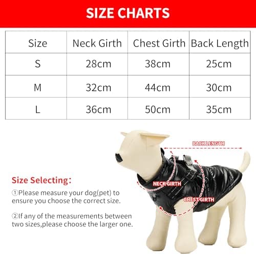 Manteau d'hiver Chaud pour Chien, Coupe-Vent Imperméable pour Chien, Gilet d'hiver pour Chien Veste d'hiver pour Petit Chien Manteau pour Chien Chiot avec Harnais(Noir L)