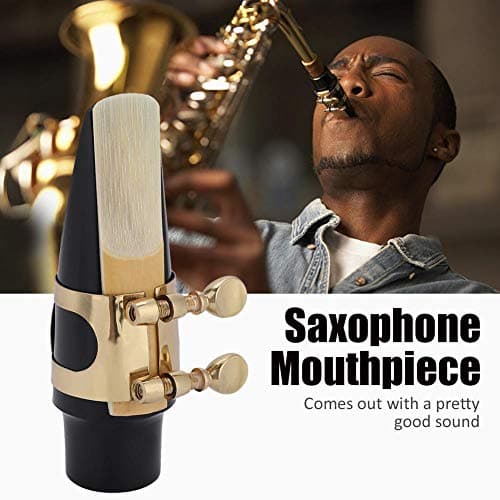 Embouchure de saxophone alto, Embouchure de saxo ABS avec capuchon et boucle en métal Pads