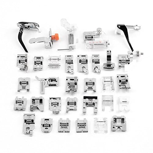 ele ELEOPTION Machine à Coudre kit Pieds-de-biche Multifonctionnel pour Machine à Coudre domistique Ourlet Pied de pièces Accessoires pour Brother Singer Lot de (32pcs)