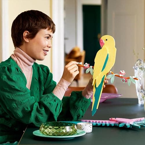 LEGO Art La Collection Faune – Les Perroquets Ara, Décoration Murale de Motif d'Oiseau, avec Image de Perroquet, Activité Manuelle pour Adultes, Cadeau pour Femmes, Hommes, Elle et Lui 31211