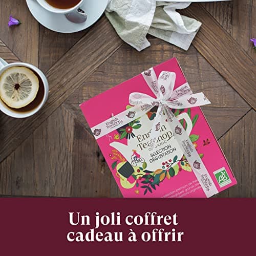 English Tea Shop - Coffret Thé - 12 mélanges de thé bio à offrir dans une jolie boite à thé éco-conçue - Coffret thé cadeau femme avec assortiment de 12 thés