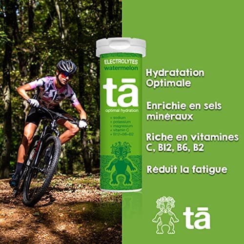 TA ENERGY - Tube x12 Pastilles - Pastilles d'hydratation - Sels Minéraux - Vitamines - Faibles en calories - Réduit les crampes - MADE IN France (Pastèque)