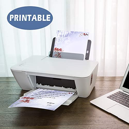 48 Feuilles Papier à Lettre - 24 pièces Enveloppes Auto-adhésives, pour imprimante, 6 assortis Style japonais