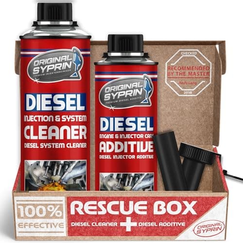 SYPRIN Original Additif et Nettoyant pour Entretien des Systèmes Diesel, Nettoyage et Rinçage des Injecteurs, Buses d'Injection, Filtres à Particules Diesel, DPF - pour des Performances Extrêmes | Nettoyant pour injecteurs - Additif diesel - Kit de nettoyage pour système moteur