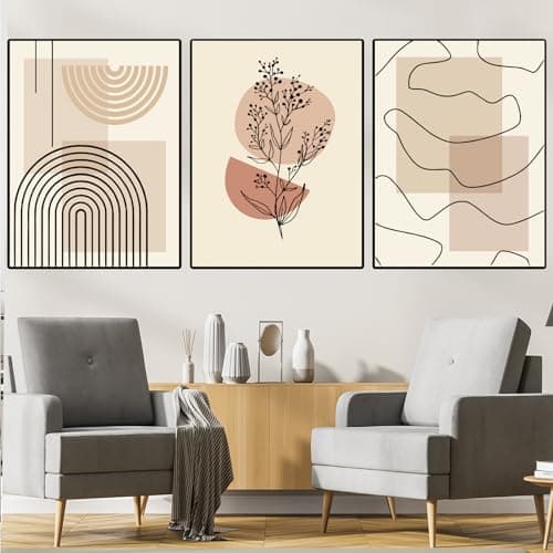 WZXGHE Ensemble de posters sur toile abstraits - Lignes nordiques - Impression d'art - Moderne - Pour salon, chambre à coucher - Sans cadre - B, 3 x 40 x 60 cm