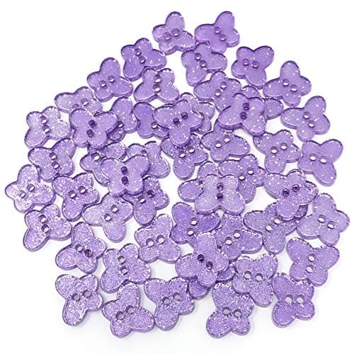 Special Touches Lot de 50 boutons en résine Motif papillon Violet 13 mm