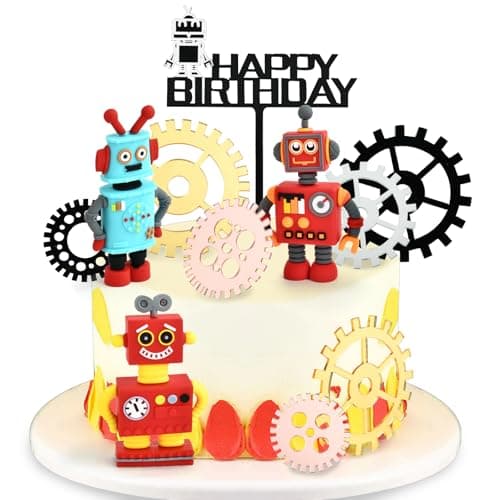 Décoration Gâteau Robot, 11 Pièces Cupcake Topper Robot, Robot Anniversaire Cake Topper, Cake Décoration Robot, Cake Topper Robot, Robot Party Gâteau Décoration, Gear Gâteau Topper