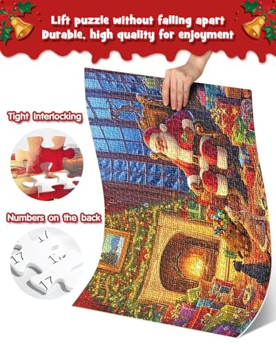 D-FantiX Calendrier de l'Avent Puzzles de Noël, 24 jours de compte à rebours pour enfants, garçons, filles, adolescents, 1008 pièces pour adultes, Cadeaux de Noël Puzzle Décoration de la maison