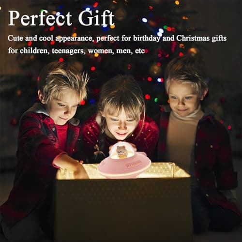 Enceinte Bluetooth Veilleuse Haut Parleur Lumineuse avec Bluetooth 5.4 AUX, TF Carte USB Petite Enceinte Bluetooth Rose Cadeau Fille 10 Ans Cadeau Femme Anniversaire Veilleuse Enfant Kawaii Deco