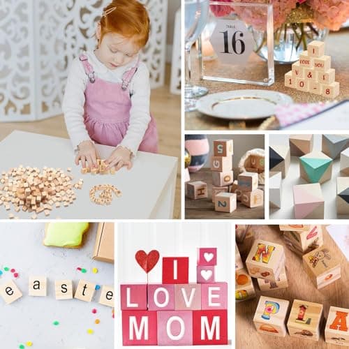 ZHMKYD13 Cube Bois, 500 Pièces 1 * 1 * 1cm Mini Cube En Bois, Cube Bois Bricolage Bloc Carré De Pin Brut Cube Bois Tilleul Cube De Bois Lisse Pour Loisirs Créatifs, Tampons, Puzzle, Jouet, Nombre