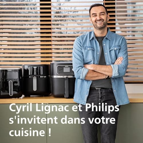 Philips Air Fryer Série 3000 6.2L, air fryer 14 en 1, Technologie Rapid Air, jusqu'à 90% de matières grasses en moins, Digital, App HomeID (HD9270/90)
