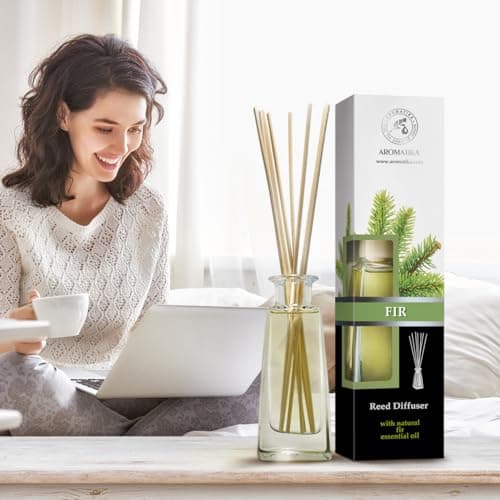 Diffuseur Parfum de Sapin 100ml - Diffuseur de Roseaux à l'huile Essentielle de Sapin - Parfum Frais et de Longue Durée - Aromathérapie - Diffuseur avec Les Bâtons - Desodorisant Maison