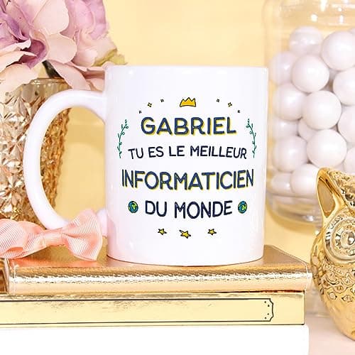 Mugffins Tasses Personnalisables pour INFORMATICIEN homme - En Français - Cadeau Personalisé- Meilleur du Monde - 11 oz / 330 ml
