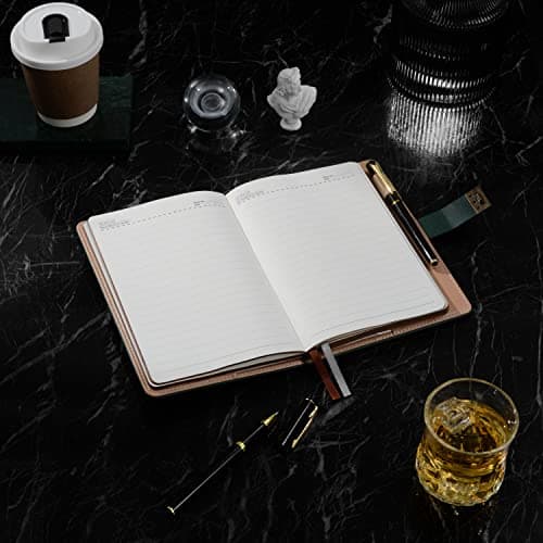 ZXHQ Journal intime avec serrure pour femmes hommes, journal secret pour filles, carnet d'écriture en cuir rechargeable, format A5 (8,5 × 5,9 pouces)
