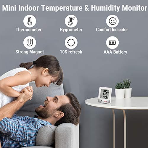 ThermoPro TP49 Petit Hygromètre Numérique Thermomètre Intérieur Thermomètre D'ambiance Moniteur de Température et Humidimètre pour Le Confort du Bureau à Domicile Thermomètre de Reptile