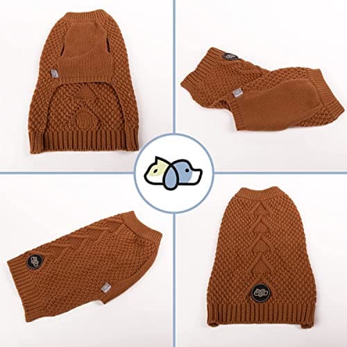Bella & Balu Pull tricoté pour Chien - M Marron | Pull pour Chien Froid Chaud et Doux pour Haute qualité 100% Coton