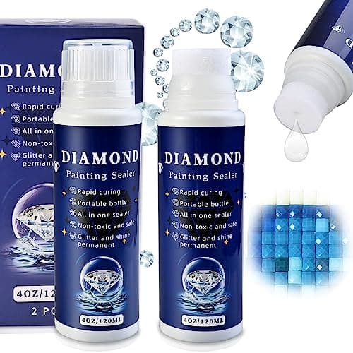 Cieex Colle Diamant Painting – Fixation Permanente et Brillant | Scellant Transparent 240ml Facile à Appliquer avec Embout éponge. Adapté diamond painting adultes, enfants et personnalisés
