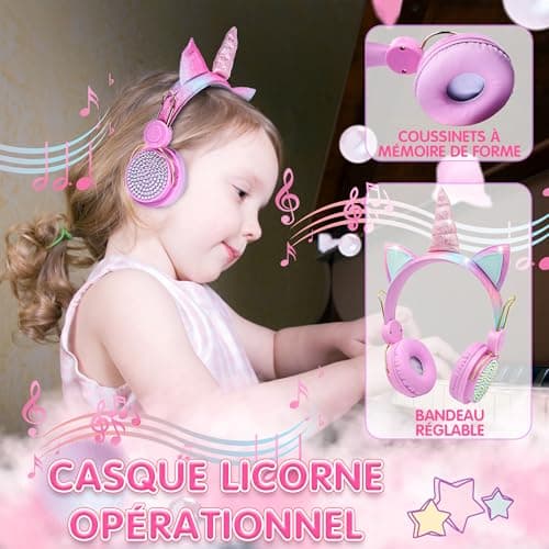 Joellfuner Peluche Licorne Cadeau Fille, Licorne Jouet AVCE Bijoux Enfants, Licorne Kit Bracelet, Sac Licorne, Licorne Serre Tête, Cadeau Anniversaire Fille, Noël Cadeau pour Enfants 6 7 8 9 Ans