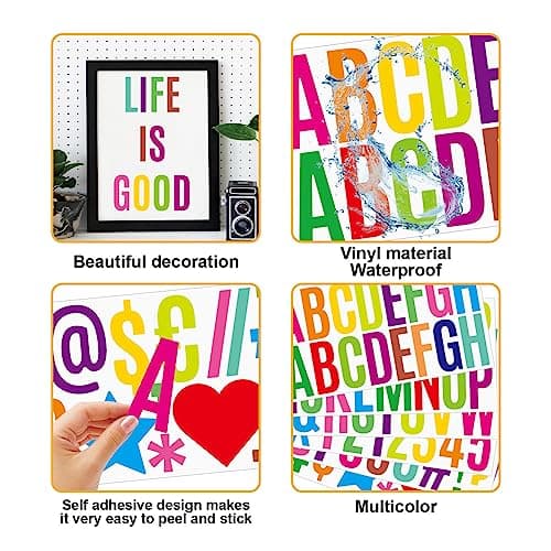 QHFlashbuy Autocollants Lettres,12 Feuilles Lettres à Paillettes Lettre en Vinyle Auto-Adhésif,Autocollants de Numéro Alphabet pour DIY Scrapbooking Cartes de Vœux Décoration