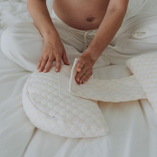 FOGOIN Natty Oreiller de Grossesse, Coussin de Grossesse pour Femme Enceinte, Soutien pour Le Dos, Les Hanches, Les Jambes, Oreiller de maternité avec Housse d'oreiller Amovible et réglable