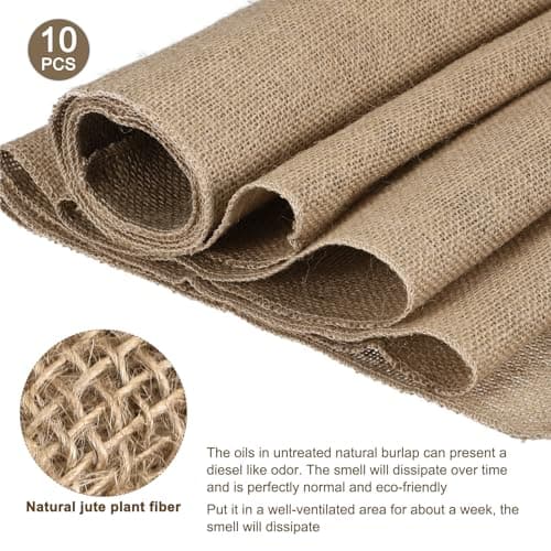 QUARKZMAN 10 Pièces de Rouleau de Tissu en Toile de Jute 30 cm x 300 cm Rouleau de Toile de Jute Naturelle pour Chemins de Table, Protection Contre Mauvaises Herbes, Artisanat de Mariage