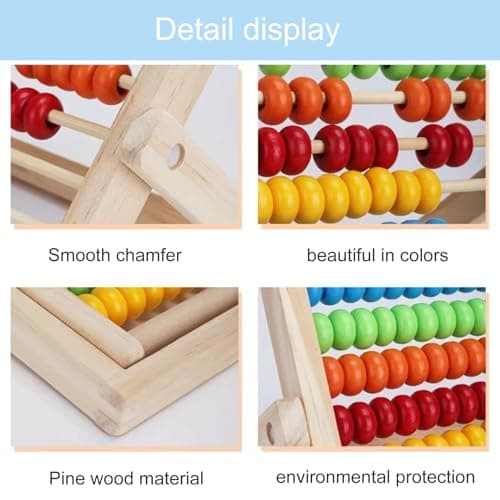 Diompirux Cadre de Comptage avec 100 Baguettes de Comptage, boulier règle à calcul avec 100 Cartes Numériques, Boulier Abaque Enfant Bois, Cadeau Jouet Éducatif pour Les Enfants à Partir de 3 Ans