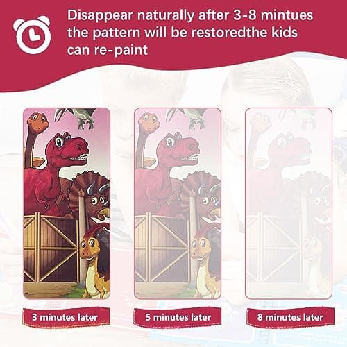 Lot de 4 stylos plus 4 livres de coloriage à l'eau pour enfants - Livre de dessin magique à l'eau, planche de peinture avec eau magique, cahiers de coloriage pour les petits artistes!