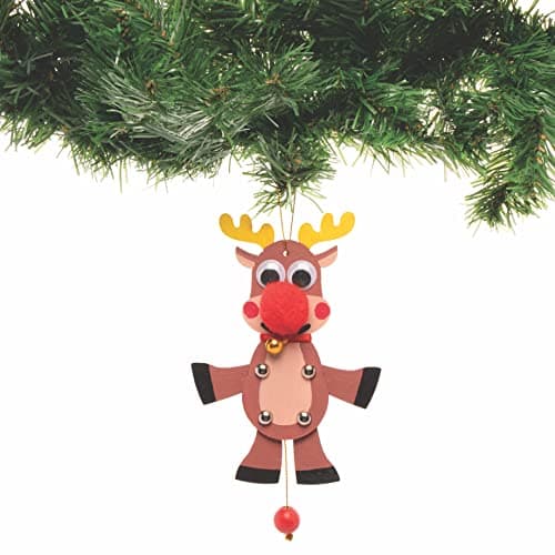 Baker Ross FC192 Marionnette Enfants en Bois motifs de Noël - Lot de 5, Marionnette a Fabriquer, Marionnette en Bois Articulé, Noel Enfant, Activites Manuelles pour Enfants