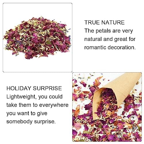 Paquets de confettis de Mariage,Confettis Fleurs Séchées,Pétales Séchées,Pétales Fleurs Séchées,Confettis Mariage Fleurs Séchées,Confettis Pétales de Rose,pour Décoration Mariage
