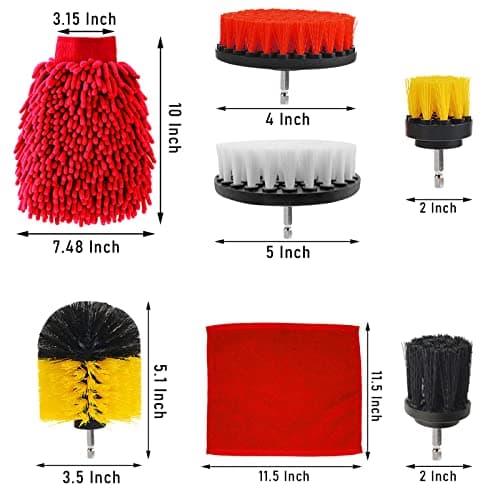 Yumzeco 23PCS Lot de Brosse Nettoyage Voiture,Pinceau Detailing Auto,Kit de Brosse Nettoyage Voiture Interieur Exterieur,Brosse Nettoyage Perceuse Électrique,Brosse Jante Voiture,Kit Polissage Voiture