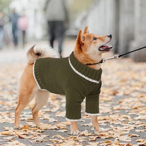 Hjyokuso Pull Chien, Pull pour Chien Petite Taille Moyenne Grande Taille, Pull-Overs pour Chiens Chaud d'hiver, Pull pour Chat à Col Roulé, Vetement Chien, Pull Noel Chien, Manteau pour Chien - L