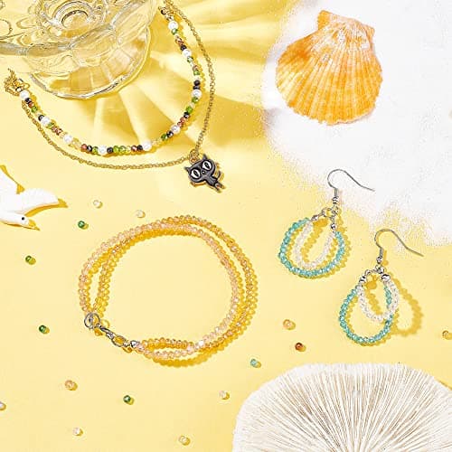 PH PandaHall 1800~2160pcs Perles en Verre Facette Electroplate, Couleurs Mixtes, 3x2mm, Trou: 1mm