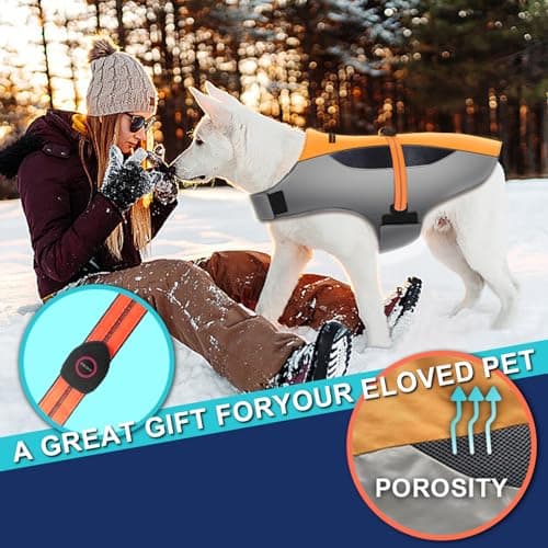 TZL Manteau d'hiver pour Chien,Veste Chaude et Coupe-Vent pour Chien,Veste de Ski pour Chien avec Lumière LED,Gilet d'hiver pour Chien à Taille Ajustable,Convient pour Petit Moyen Grand Chiens