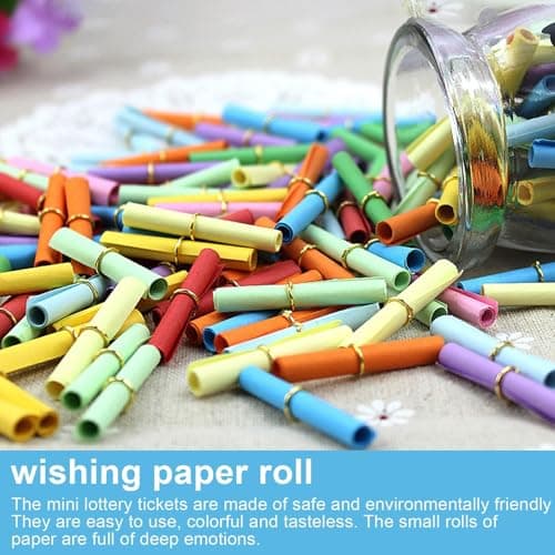 LNSYSNS Petits Message Rouleau de Papier, 350 Pièces Souhaitant Défiler Papier, Colorés Souhaitant Défiler Papier Peut être Utilisé Comme Notes de Message et Mariages de Fête
