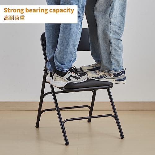 BOOSDEN Chaise Pliante, Chaise Pliante Confortable, Chaise Pliante Salle a Manger, Chaise pliante à 5cm rembourrage épais, Chaises Pliantes pour Cuisine,Bureau,Extérieur,Jardin, Charge maximale 136 kg