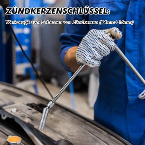 Zocipro Douille Bougie 14mm & 16mm, Joint Universel Magnétique Clé à Bougie Allumage, Cle a Bougie Magnétique Universelle 12 Pans 3/8 Pouces CR-V pour réparation de Voiture