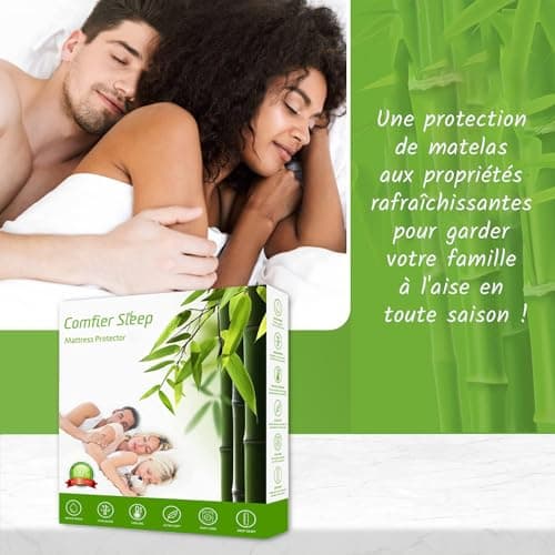 Comfier Sleep Protege Matelas 90x190 Anti-Acarien 100% Fibre de Bambou Impermeable Alese 90x190 Hypoallergénique Alèse Respirante Housse Matelas 90x190 Enfant Anti-Bactérien Protège Matelas 90 x 190