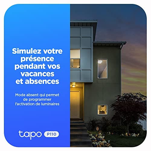 Tapo Prise Connectée WiFi, Suivi de consommation, 16A Type E, compatible avec Alexa et Google Home, Contrôler le radiateur, le chauffage, Économie d'énergie, Commande vocale, Tapo P110(FR)