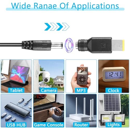 CERRXIAN Câble adaptateur USB C vers DC PD de 1,6 m avec 10 embouts de connexion, câble d'alimentation de type C vers DC, tension réglable 5 V-9 V-12 V-15 V-20 V PD, câble de charge rapide