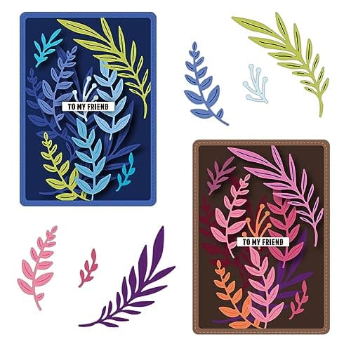BENECREAT Plantes Feuilles Métal Die Cuts, Feuille Matrices de Découpe Pochoirs Modèle Moules pour la Fabrication de Cartes Thanksgiving Noël Carte d'anniversaire Décor Papier Scrapbooking