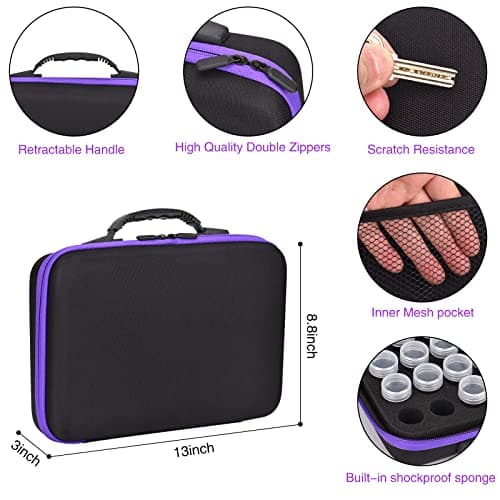 DUOJIN Boîte de Rangement pour Peinture au Diamant 5D, Box avec Entonnoir, Boîte de Tri pour Broderie Portable, Quick Point Caisse de rangement, Artisanat de Bricolage Pince à épiler 60 Compartiments