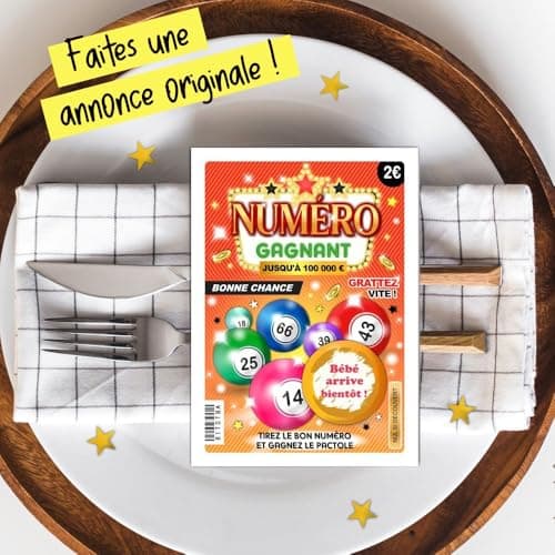 6 Cartes Annonce Grossesse à gratter | Annonce Bébé BEBE ARRIVE BIENTOT | Mamie Papy, Tonton Tata | Annonce grand parents, papa | Ticket de jeu à gratter (6 cartes ANNONCE GROSSESSE)