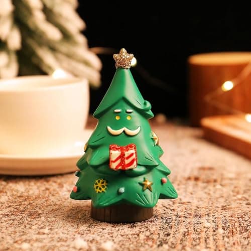 Sapin de Noël miniature – Décorations de table en résine – Sapin de Noël vieil homme en résine pour bas de Noël